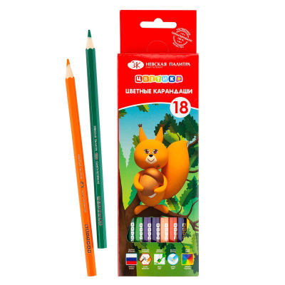 Карандаши  18цв Невская палитра Цветик в картонной коробке