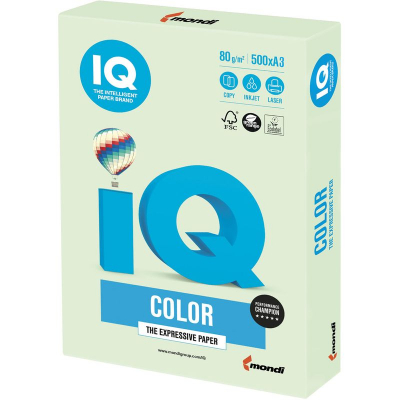 Бумага цветная A3 IQ Color  80г пастель зеленая светлая 500л