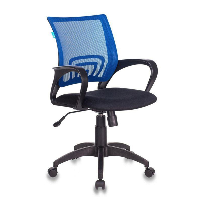Кресло офисное Бюрократ  695N сетчатая спинка ткань черное/синее