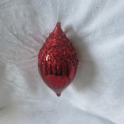 Капля 15х8см красная стекло