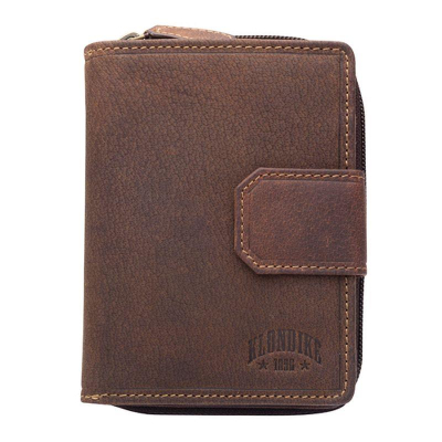 Портмоне Klondike 1896® 'Wendy' 10х13см на молнии и кнопке кожа коричневое