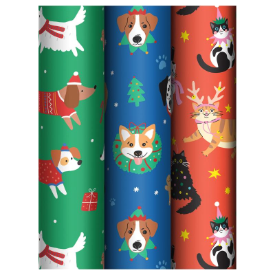 Бумага упаковочная новогодняя глянцевая MESHU&nbsp;&nbsp;70х100см 'Christmas mood'&nbsp;&nbsp;3 дизайна