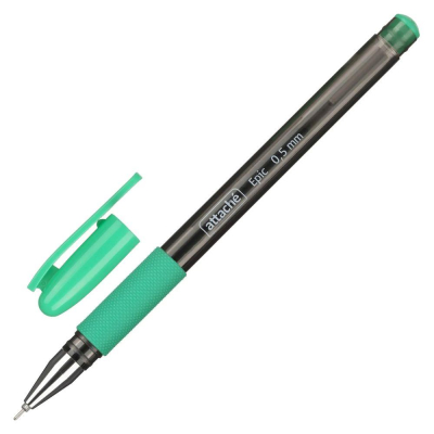 Ручка гелевая Attache 0.5мм 'Epic' с резиновой манжетой игольчатый стержень зеленая