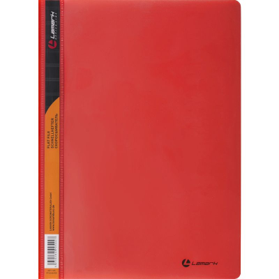 Скоросшиватель пластиковый A4 непрозрачный с внутренним карманом Lamark 300мкм красный