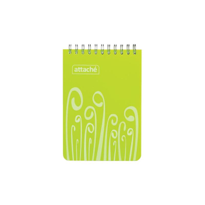 Блокнот A6&nbsp;&nbsp;80л клетка на гребне Attache пластиковая обложка 'Fantasy' салатовый