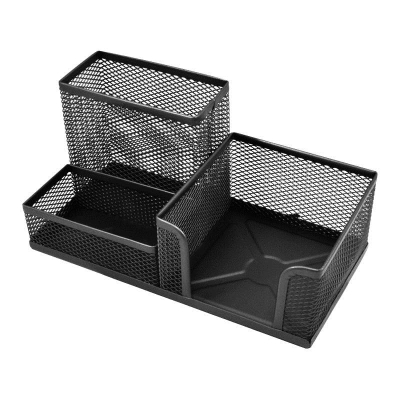 Подставка для принадлежностей deVENTE  3 отделения 20x10x10см металлическая сетчатая черная