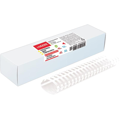 Пружина пластиковая deVENTE 45мм 341-410 листов белая 50шт