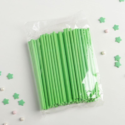 Палочки для кондитерских изделий пластиковые 10см 100шт зеленые
