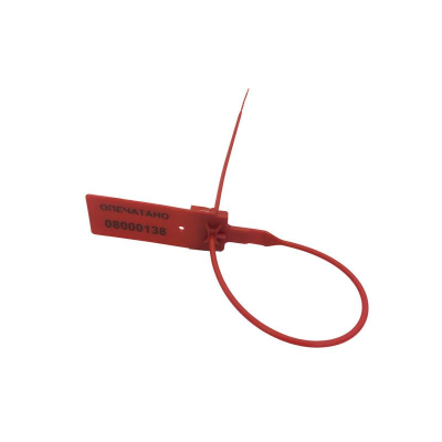 Пломба пластиковая номерная L-255 х2.25мм&nbsp;&nbsp; 50шт красная