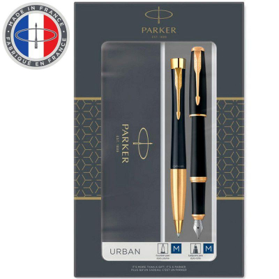 Набор ручка перьевая +шариковая Parker Urban Muted Black GT
