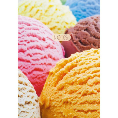 Тетрадь A5 100л клетка/точка на сшивке Listoff® твердая обложка Soft touch 'Мороженое'