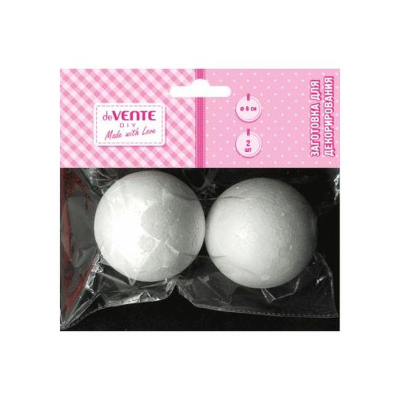 Заготовка для декорирования из пенопласта deVENTE 'Шар' d- 8см 2шт