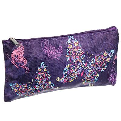 Пенал-косметичка GC 19х10см пвх Крылатые цветы флюо