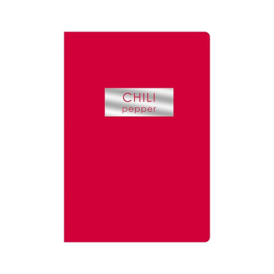 Тетрадь A5  48л кл на скрепке Listoff® картонная обложка Soft touch фольга серебро 'Chili Pepper'