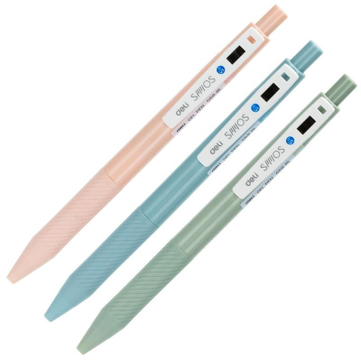 Ручка гелевая автомат Deli 0.5мм 'EG58' цвет корпуса ассорти синяя