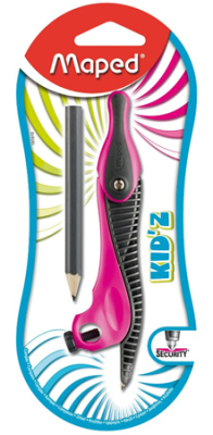 Циркуль пластиковый Maped Kid'z 13см с универсальным держателем и безопасной иглой в блистере