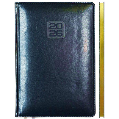 Еженедельник 2026 A4 deVENTE 'Bravo' 128стр твердая обложка с поролоном искусственная кожа синий