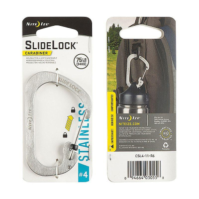 Карабин стальной с блокировкой Nite Ize SlideLock® Carabiner 4 серебристый