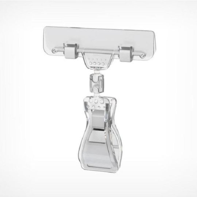 Держатель для ценника подвесной с прищепкой L-8.0см пластиковый прозрачный&nbsp;&nbsp;10шт