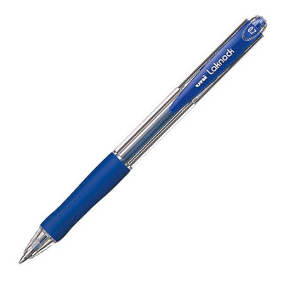 Ручка шариковая автоматическая Uni-Ball 0.7мм Laknock с резиновой манжетой синяя