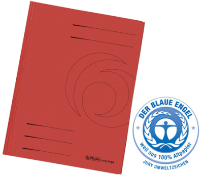 Папка с 3 клапанами картонная A4 до 100л Herlitz красная