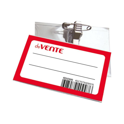 Держатель для бэйджа/ID-карты горизонтальный&nbsp;&nbsp;90х47мм deVENTE с булавкой и клипом