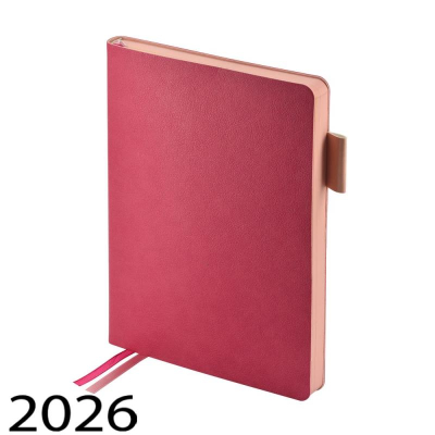 Ежедневник 2026 A5 BrunoVisconti® 'Boston' 336стр тонированный блок гибкая обложка искусственная кожа розовый