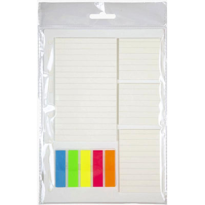 Набор Липкие блоки  2х 50х50мм/ 50х75мм/ 75х125мм х25л +закладки 12х44мм  5цв х20шт пластиковыем 'Неон' deVENTE на разделителе A5