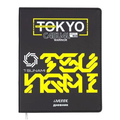 Дневник универсальный deVENTE гибкая обложка искусственная кожа шелкография 'Tsunami'