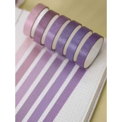 Клейкая лента декоративная бумажная 'Classic colored' фиолетовый 6 оттенков