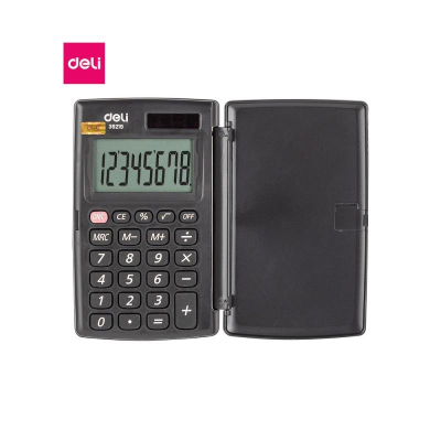 Калькулятор карманный с крышкой Deli&nbsp;&nbsp;8 разрядов DP&nbsp;&nbsp;67х110х15мм 80г серый корпус