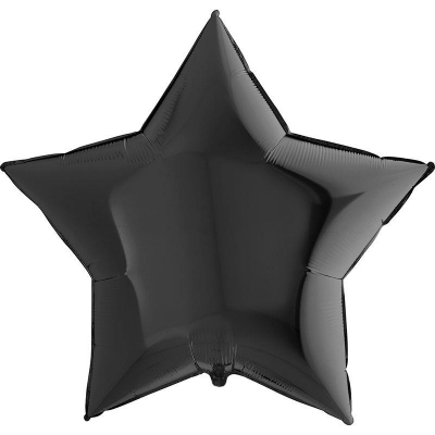 Шар воздушный фольгированный Звезда черный Grabo 90см