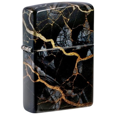 Зажигалка бензиновая Zippo Classic 'Marble' с покрытием Tumbled Chrome 540 Fusion