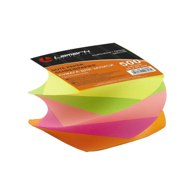 Куб для записей спиральный цветной 8.5х8.5х5.0см Lamark 'Неоновый' 80г/м² проклеенный