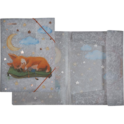 Папка с 2-я резиновыми застежками пластиковая A4 до 250л с 3 клапанами deVENTE 'Corgi'