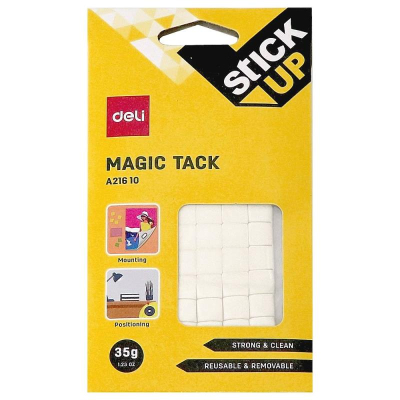 Липучка Deli Magic Tack&nbsp;&nbsp;35г для временного приклеивания 75шт белая