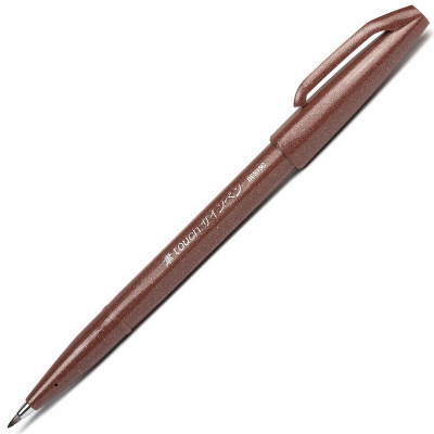 Ручка-кисточка капиллярная художественная Pentel Arts Brush Sign Pen коричневая