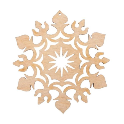 Заготовка для росписи деревянная Подвеска новогодняя Снежинка Mr. Carving 8.5х8.5см фанера