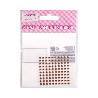 Стразы deVENTE 'Dots' 4мм 100шт золотые темные акриловые самоклеящиеся