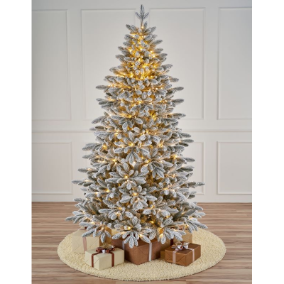 Ель искусственная 2.10м Max Christmas Смоленская литая заснеженная с лампочками