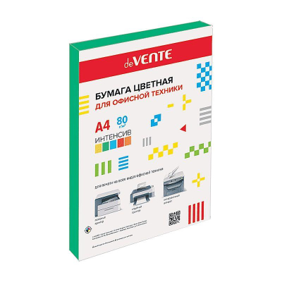 Бумага цветная A4 deVENTE  80г яркая зеленая 100л