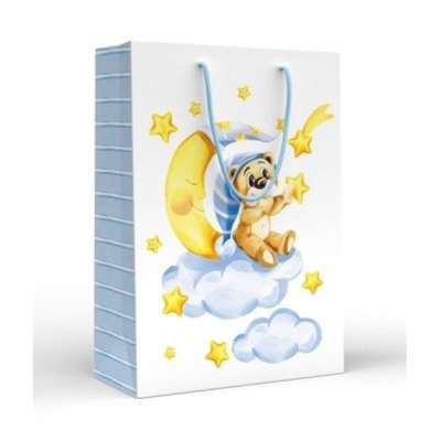 Пакет подарочный 22х31см ламинированный 'Мишка на месяце'
