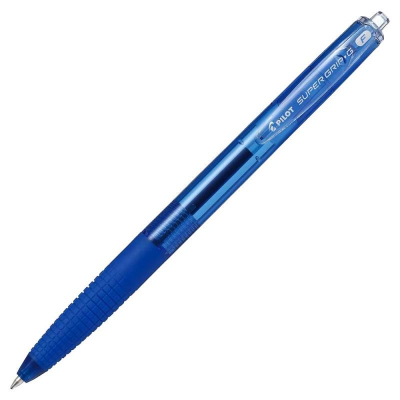 Ручка шариковая автоматическая Pilot 0.7мм SuperGrip-G с резиновой манжетой синяя