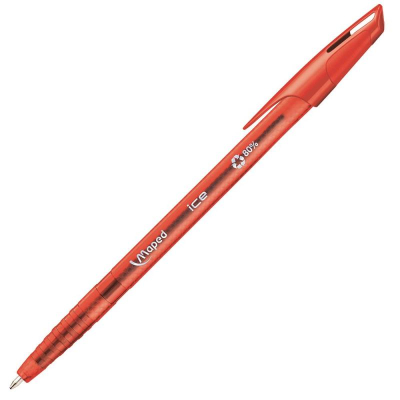 Ручка шариковая Maped 1.0мм 'Green Ice' трехгранный корпус одноразовая красная