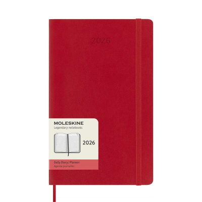 Ежедневник 2026 A5 Moleskine® Classic Soft Large 400стр гибкая обложка на резиновой застежке красный