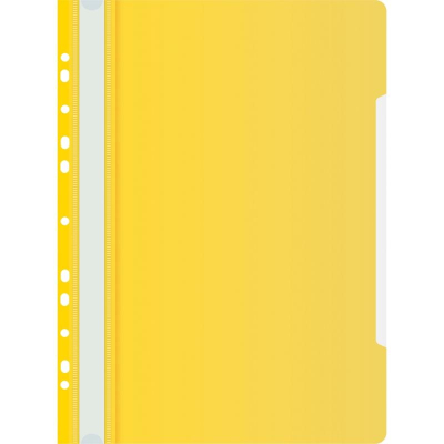 Скоросшиватель пластиковый A4 с перфорацией Бюрократ 160/120мкм желтый