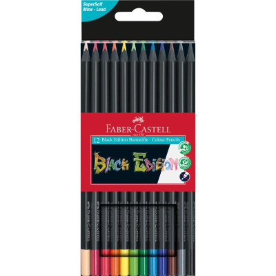 Карандаши  12цв Faber-Castell 'Black Edition' трехгранные в картонной коробке