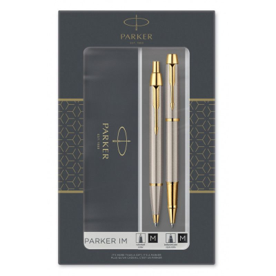 Набор ручка шариковая +роллер Parker IM Brushed Metal GT