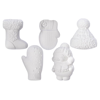 Заготовка для декорирования гипсовая Love2art 'Зимняя одежда' ассорти