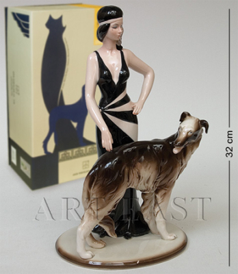 Фигурка Pavone Дама с собакой 32см фарфор